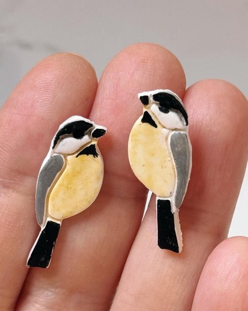 Chickadee earrings ,gift for her,bird lover ,nature,bird earrings,nature lover chickadee